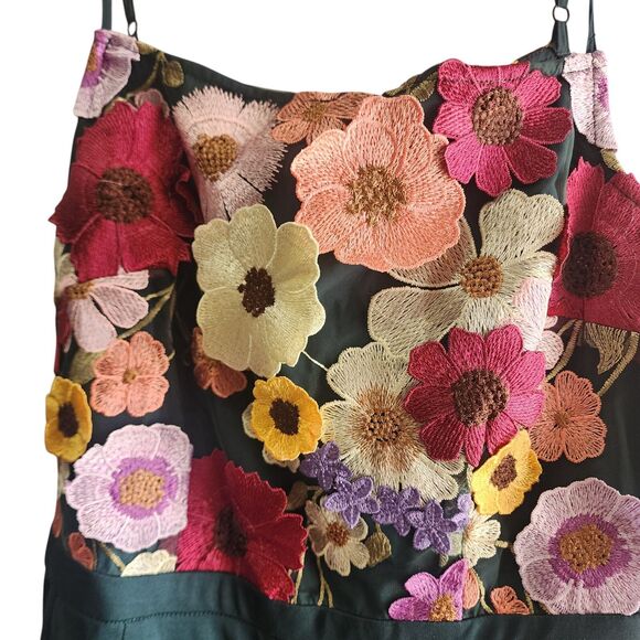 Retro Stage Jumpsuit Womn SZ Small 3D Floral Applique Retro Rockabilly Bloomcore - Picture 7 of 7